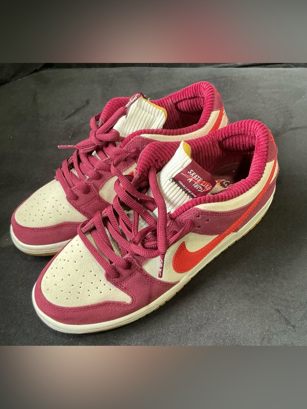 Nike Burgundy and Red Low-Top Sneakers